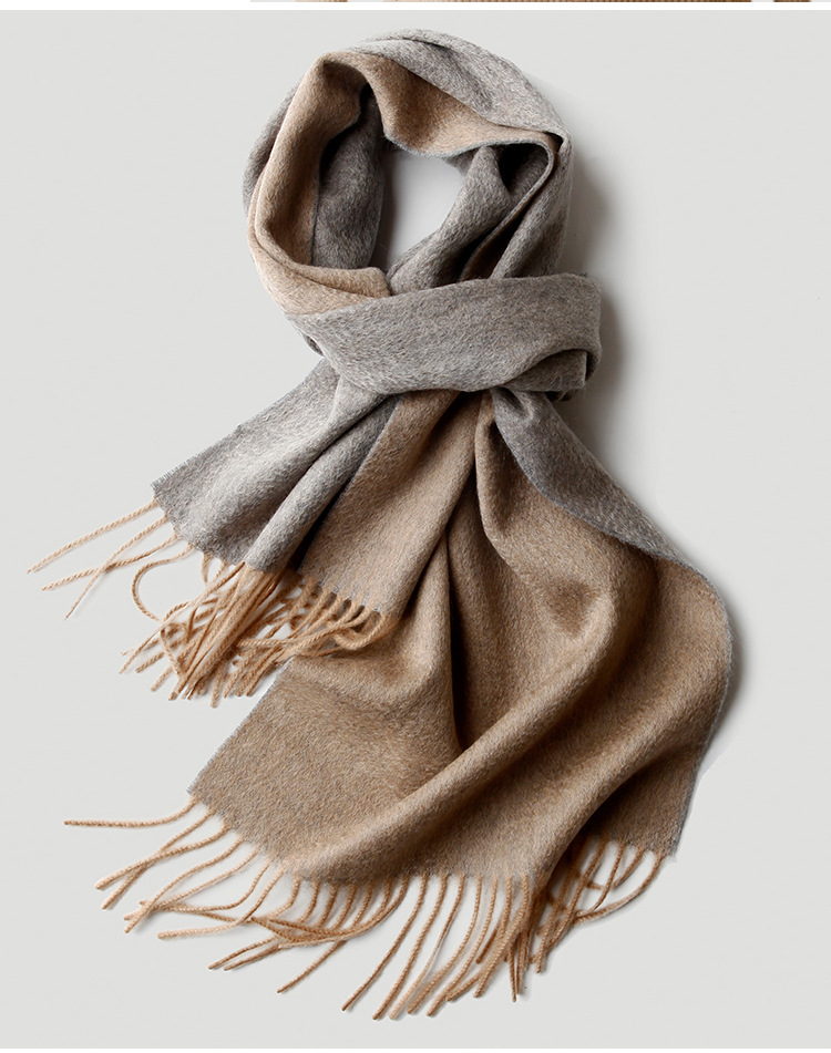 双面羊绒围巾女士女款男女通用纯色秋冬季加厚保暖批发cashmere详情14