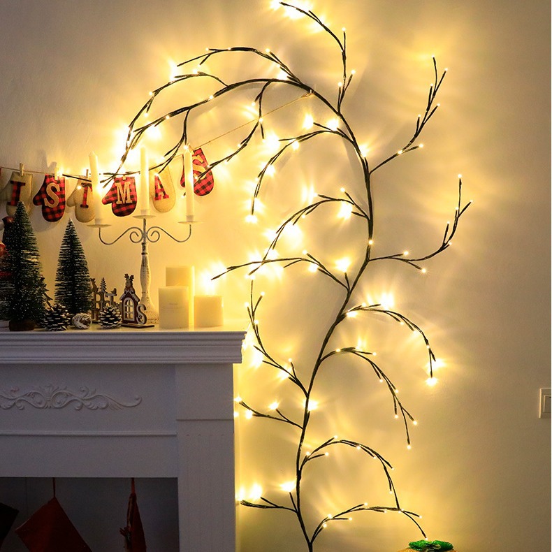 Usb Eight Function Rattan Light Manufacturers Direct Sales Bedroom Branch Decorative Light Wedding Scene Layout Led Rattan Light String Specification drawing