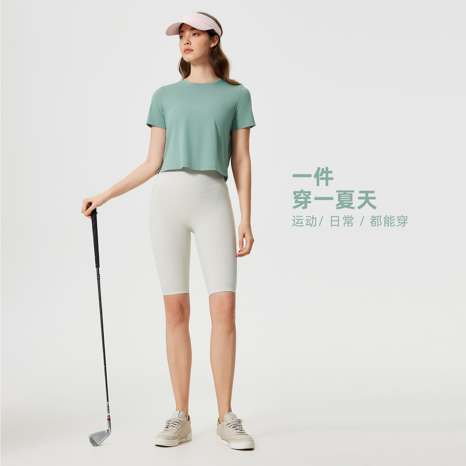 Summer round-neck yoga wear, short, loose, quick-drying sports short-sleeved women's light, breathable fitness T-shirt D25016 Application Scenario