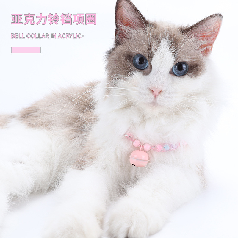 New cat with bell collar, cat bell dog neck accessory, adjustable small dog retractable collar