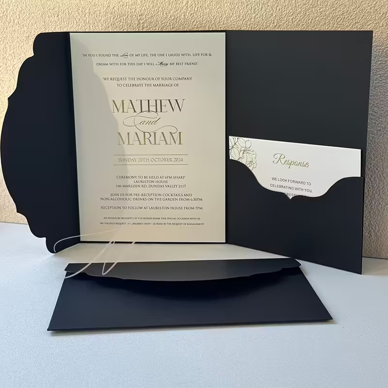Cross-border supply three-dimensional high-end invitations, wedding invitations, festival greetings, greeting cards, matching envelopes, letter papers, and invitation letters Specification image