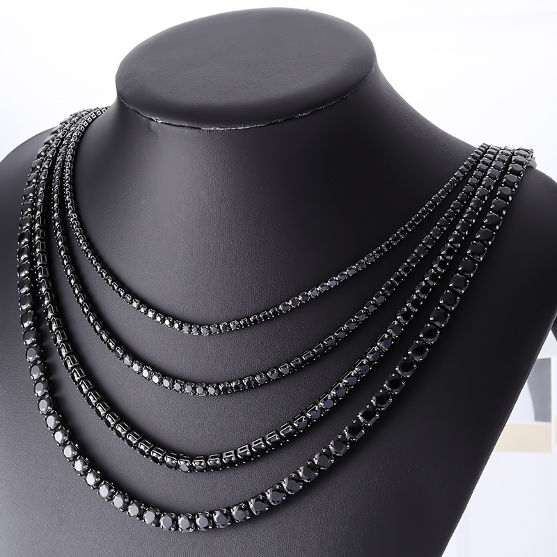 Kashi Cuban Chain, European and American hip-hop necklace, women's personality, full zirconium fashion trend, copper inlaid zircon jewelry wholesale