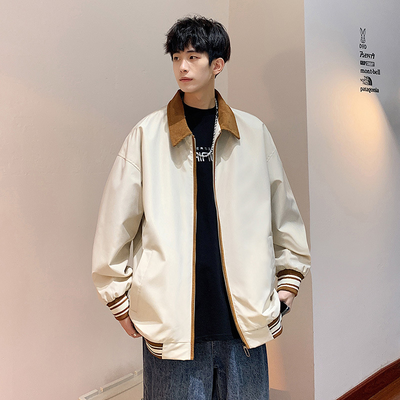 This is a loose and stylish Korean style spring and autumn jacket with a lapel. It's a trendy and versatile casual coat for teenagers Specification image