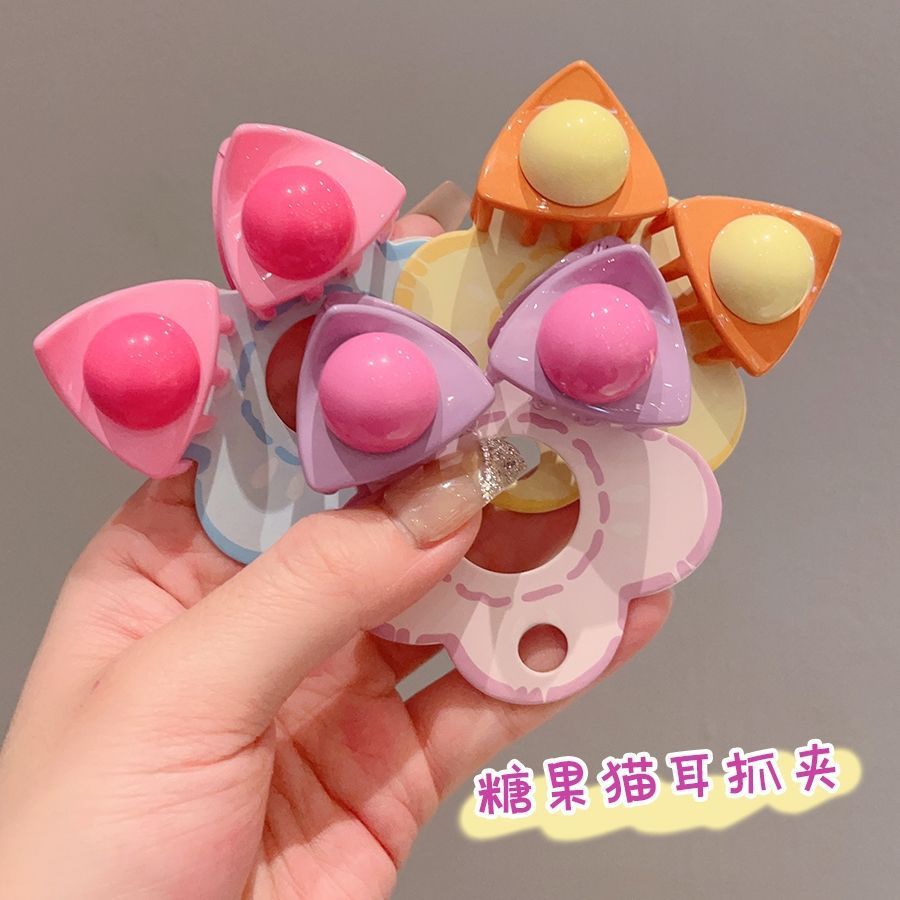 新款儿童抓夹猫耳朵发夹女童碎发夹甜美发饰小夹子刘海夹一件代发