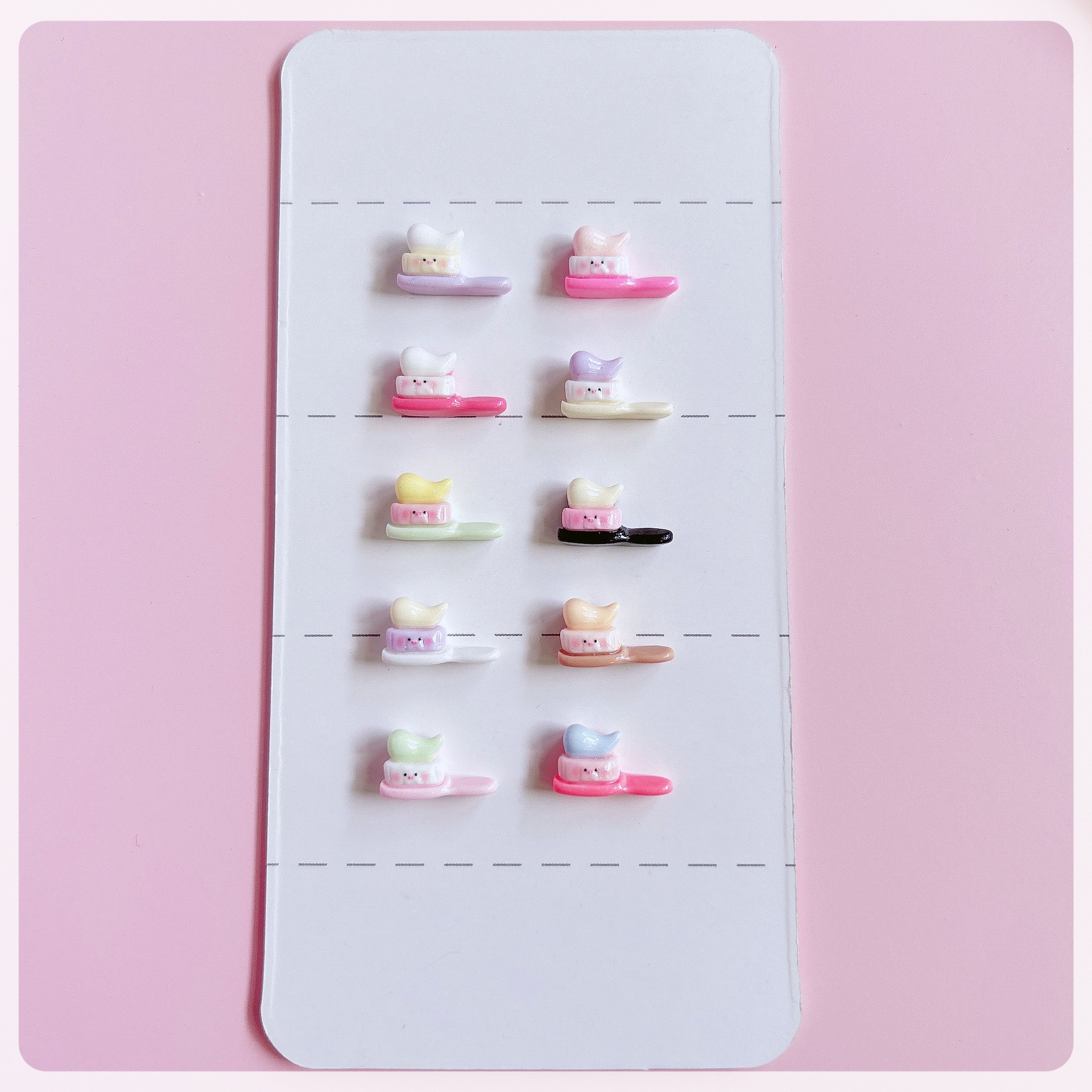 Cute mini toothbrush decoration, diy hair accessory, hair clip decoration, mouthwash cup accessory, handcrafted creative matching stickers details Picture