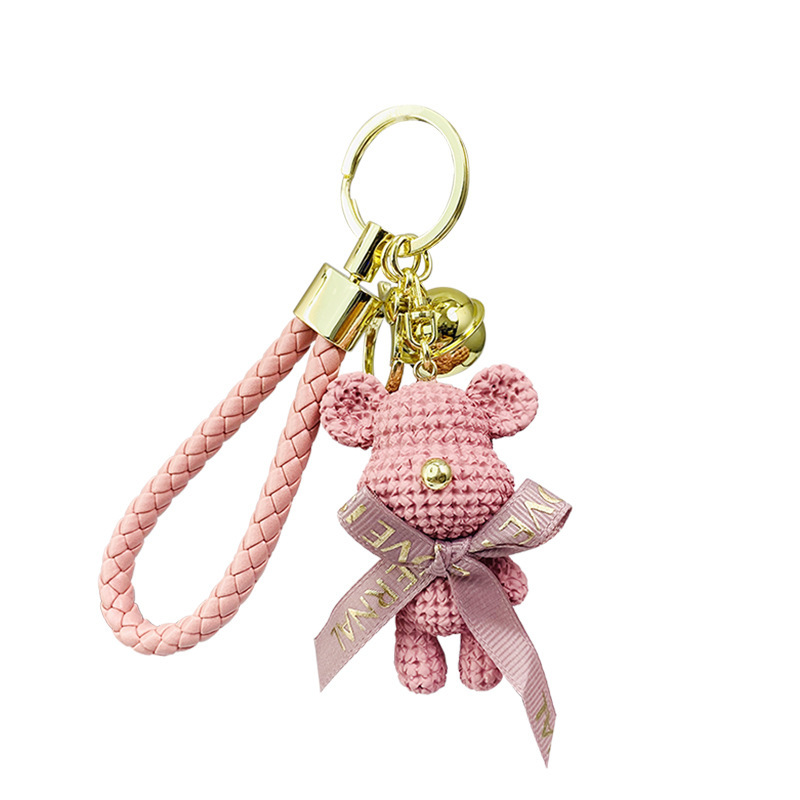 Cute Bear Wholesale Key Pendant Couple Bag Hanging Decoration Key Chain Ins Cartoon Figure Resin Key Chain Item Picture