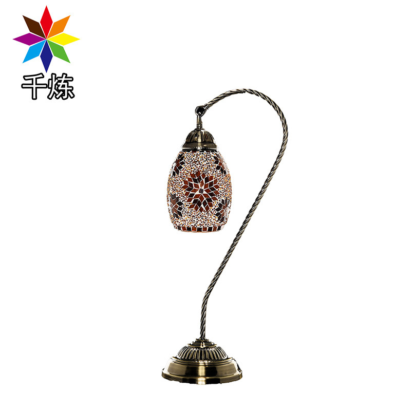 Wholesale of Turkish vintage glass lamp small table lamps for bedroom, study, coffee shop, restaurant, hotel and homestay decoration Item Picture