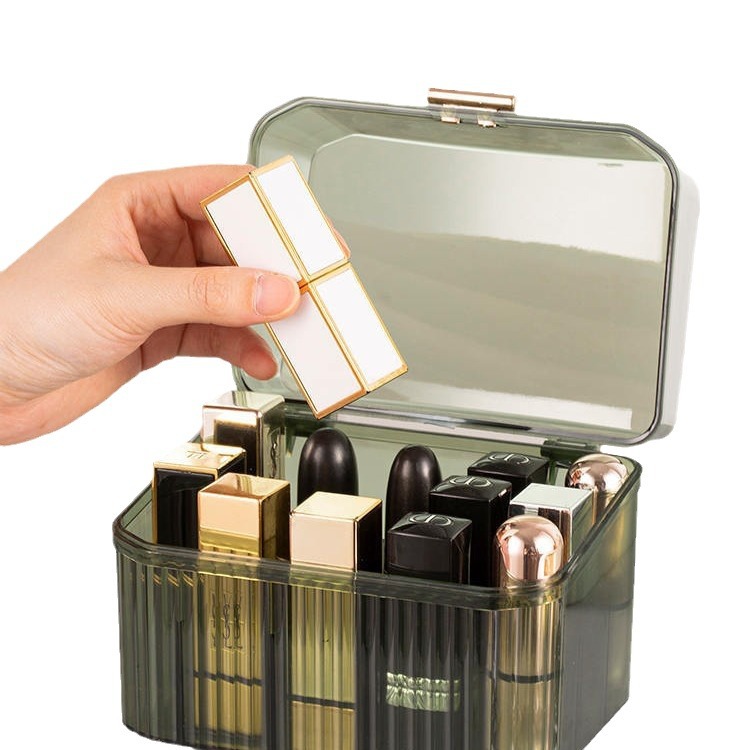 Cross-Border Good Dresser With Cover Light Luxury High Appearance Level Bright Lipstick Storage Box Jewelry Organizer Factory Direct Sales Item Picture