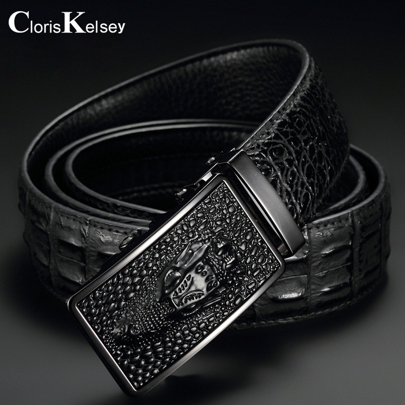 Men's Leather Cowhide Belt Crocodile Belt Men's Belt Wholesale Automatic Buckle Belt Micro For Manufacturers In Stock details Picture