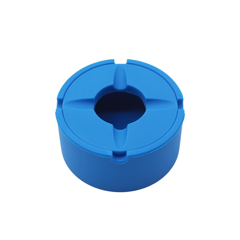 跨境烟灰缸高颜值大号家用便携式烟灰盒防飞灰带盖圆形硅胶烟灰缸详情图5