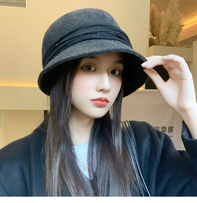 2025春秋季新款毛呢渔夫帽子女宽檐显脸小气质优雅绑带盆帽水桶帽详情10