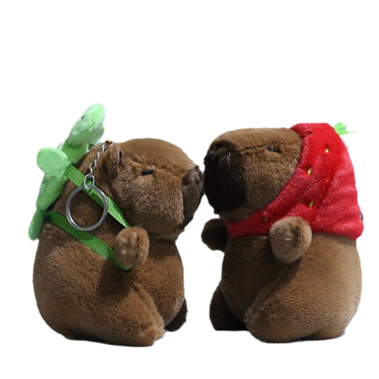 挂件公仔/卡皮巴拉/毛绒玩具钥匙扣/龙虾毛绒玩具/毛绒公仔挂件白底实物图