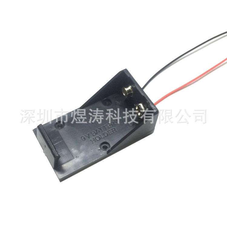 9V battery button, 9V battery box, battery seat, straight-line T-shaped with cover and switch, DC head hard buckle Item Picture