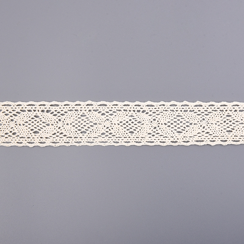 Wholesale of 4cm cotton thread lace handicrafts in stock, DIY bleached natural white Hanfu decorative lace, exquisite lace edges Specification image