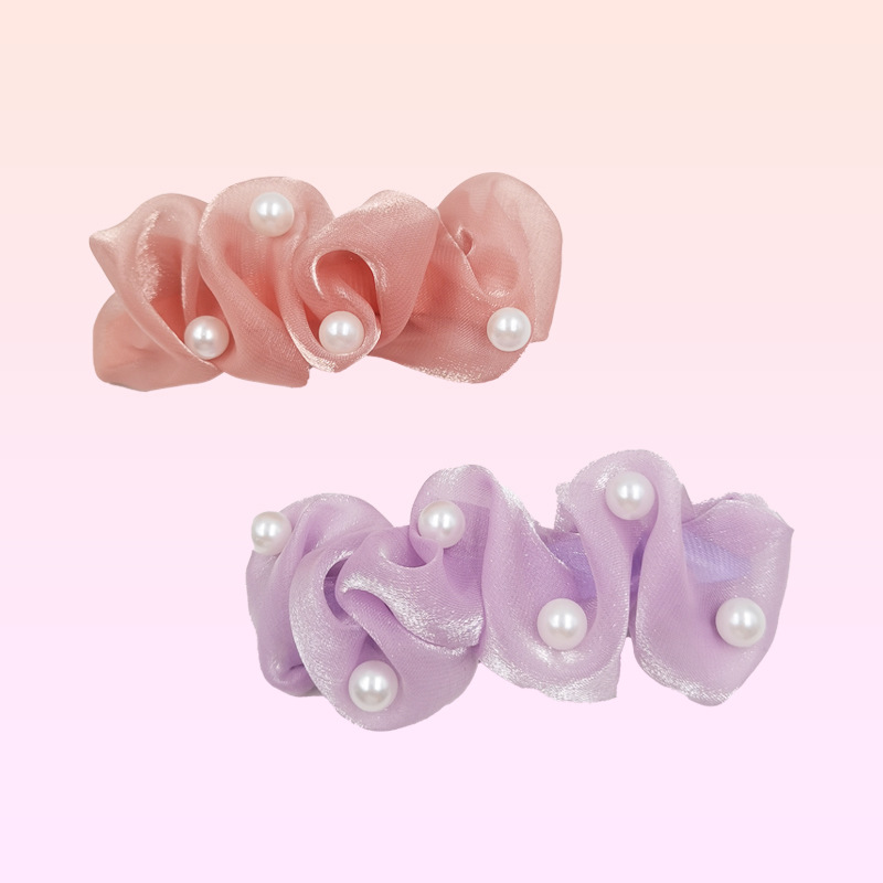 Qiwei Accessories Exclusive Qiwei Accessories Exclusive New Mesh Pearl duckbill Hair clips Simple Hair Accessories wholesale Specification image