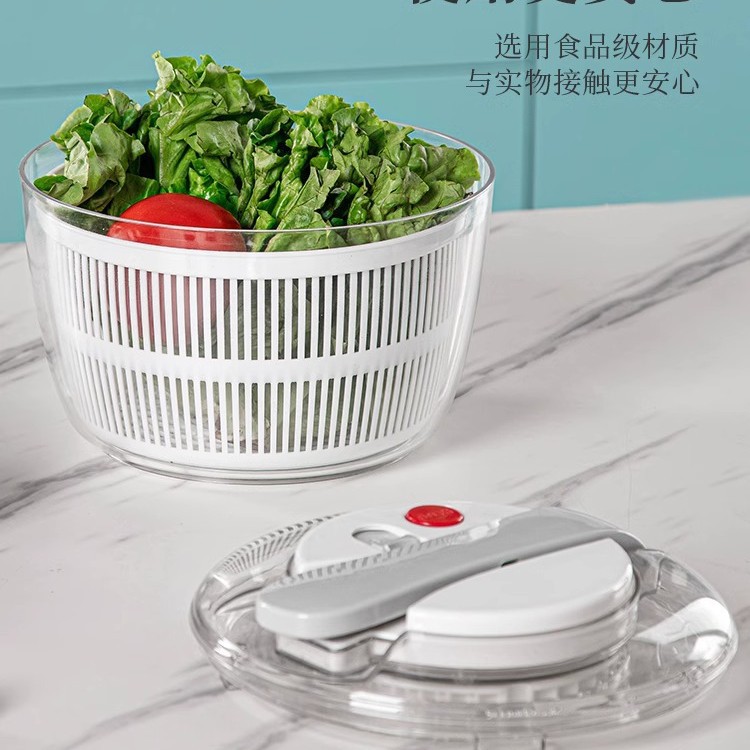 Vegetable press type dehydrator, salad spin dryer, sink for washing vegetables, water spreader and draining device, manual washing, fruit dehydration wonder Specification image