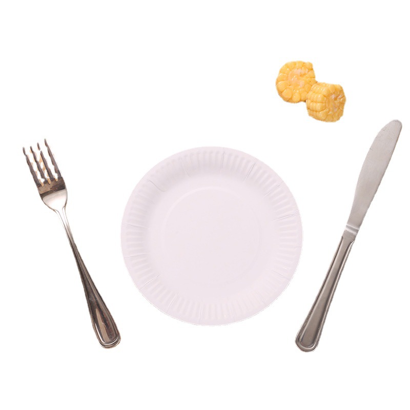 White Disposable Paper Plate Cross Overseas Pallet Trade Children's Handmade Diy Paper Plate Can Degrade 7