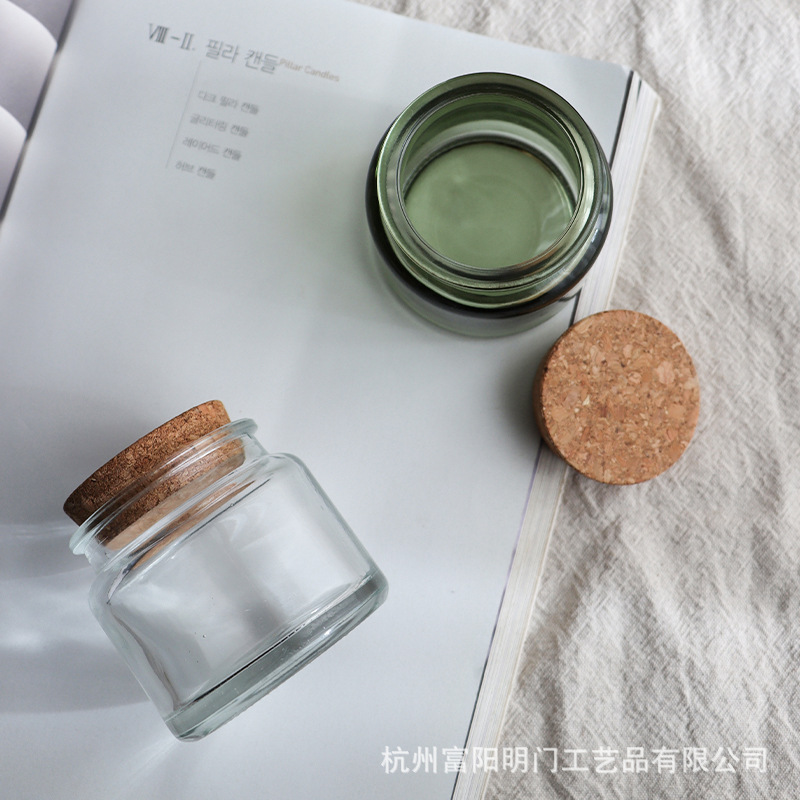 玻璃木塞杯手工diy香薰蜡烛杯子耐高温密封容器瓶ins自制创意杯蜡细节图