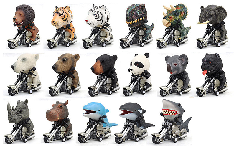 17 hand-painted inertial motorcycle simulation dinosaur animal motorcycle model toys from cross-border Amazon Children's Toy cars Item Picture