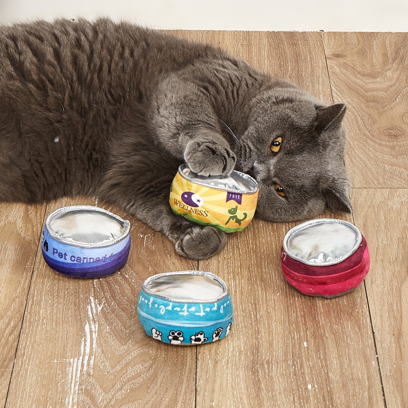 新款猫罐头玩具含响纸可发声原创猫薄荷玩具猫咪自嗨玩具