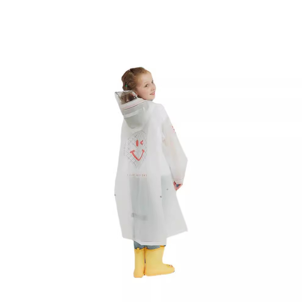Children's Raincoat Wholesale Kindergarten Boys And Girls Long One-Piece Body Waterproof With Schoolbag Bit Poncho Hair Item Picture