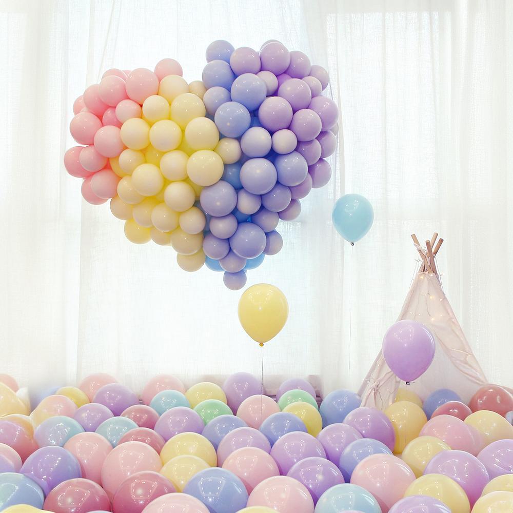 装饰场景气球儿童马卡龙色系气球生日多款加厚彩色结婚派对布置