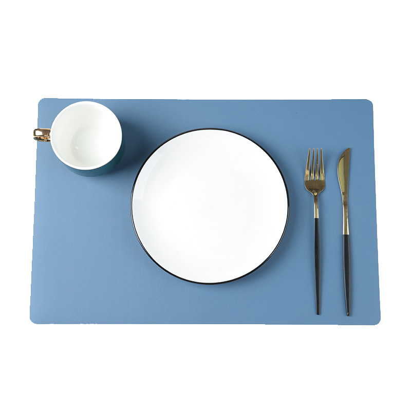 北欧ins素面长方形皮革餐垫 45X30皮革桌垫 环保餐垫耐磨防油隔热详情图5