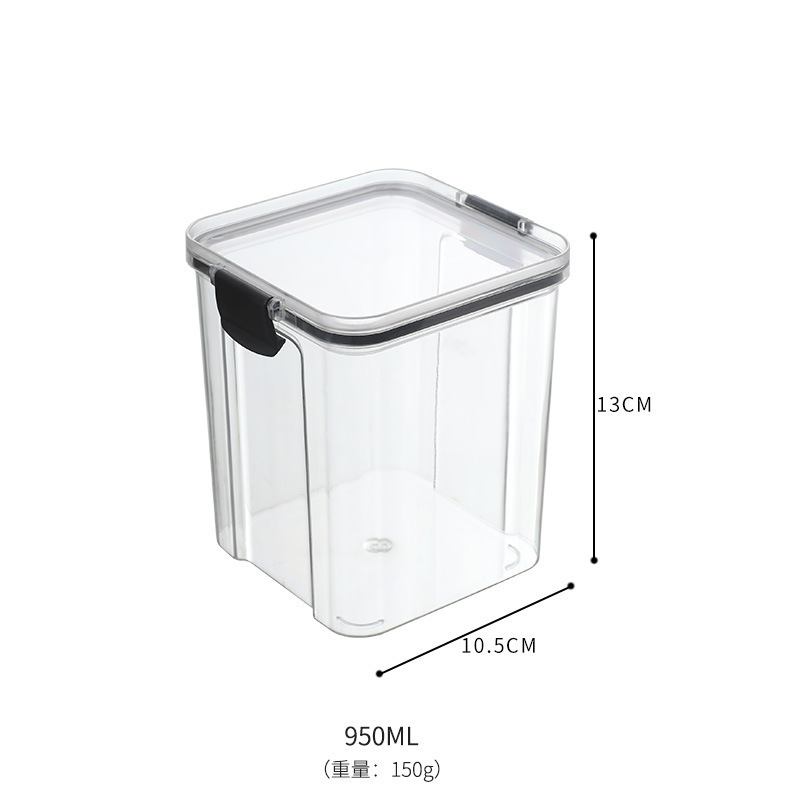 Plastic Sealed Jar Multi-Grain Kitchen Storage Transparent Jar Snacks Square Watertight High Appearance Level Large Capacity Storage Tank Item Picture