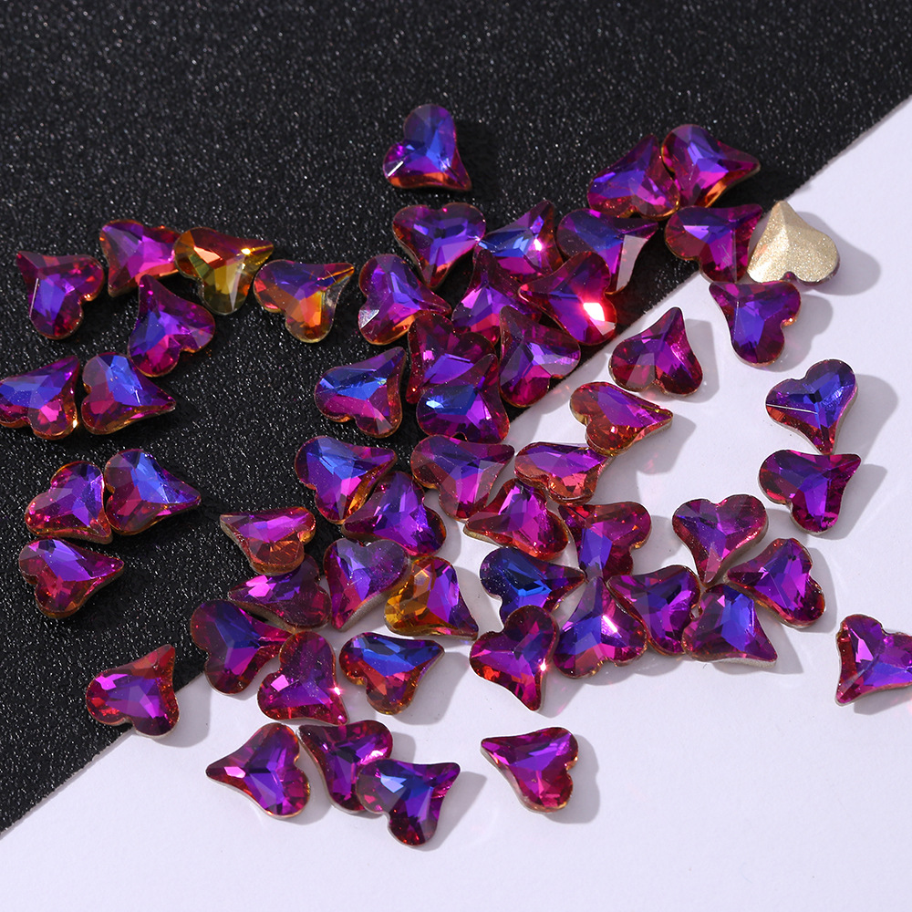 Self-owned brand, unknown brand, soft ceramic beads, bow, pink and purple, angled pointed-bottom nail drill, DIY hairpin, clothing accessories, transparent frosted small five-petal flower glass, versatile accessories wholesale XY001 details Picture