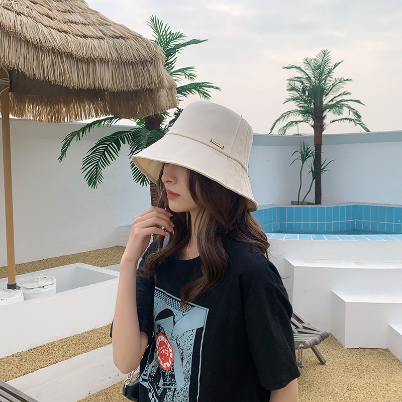 The 2022 new hat pure cotton short brim Fisherman's hat sunshade sunscreen basin hat go with everything beach sun hat woman summer Specification drawing