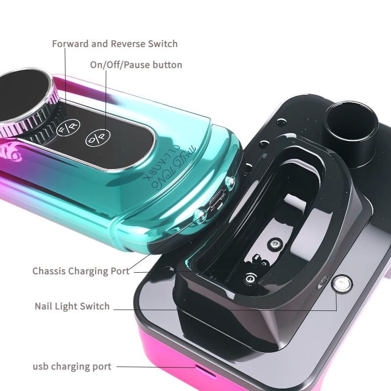 The xsuv-710 rechargeable nail polish comes with a tool base for storage, an electric nail polish remover and a nail polish remover Specification drawing