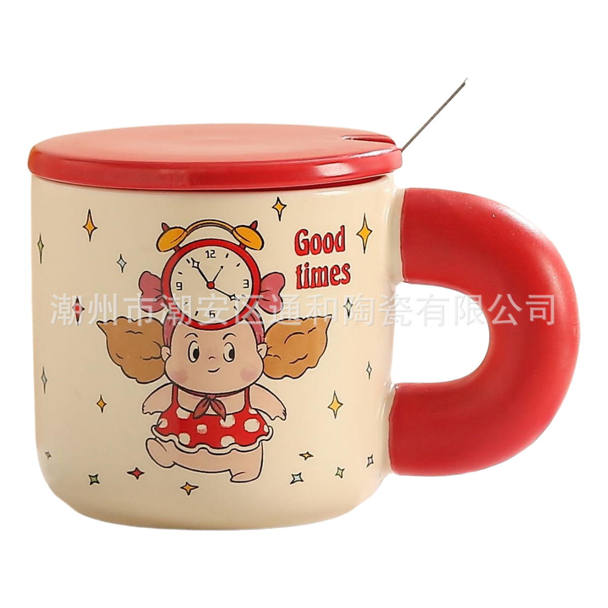 马克杯/陶瓷盖/咖啡杯/变色马克杯/陶瓷杯和盘子白底实物图