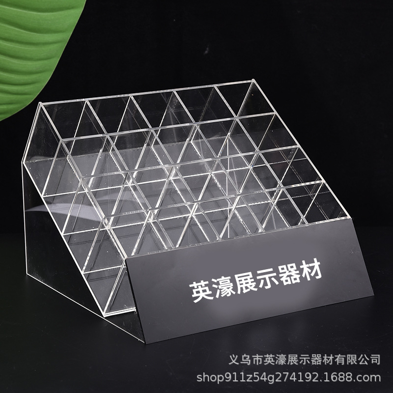 Transparent Processing 20 Lattice Jewelry Storage Box Acrylic Multi-Lattice Table Trapezoid Display Lipstick Eyebrow Pencil Category Shelf details Picture