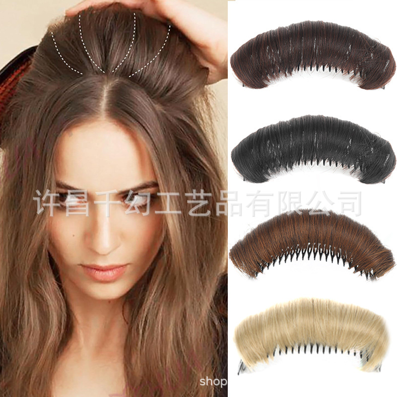 Europe and the United States cross-border natural wig pad hair comb hair fringe fluffy pad hair device hair root hair comb lazy style women full figure