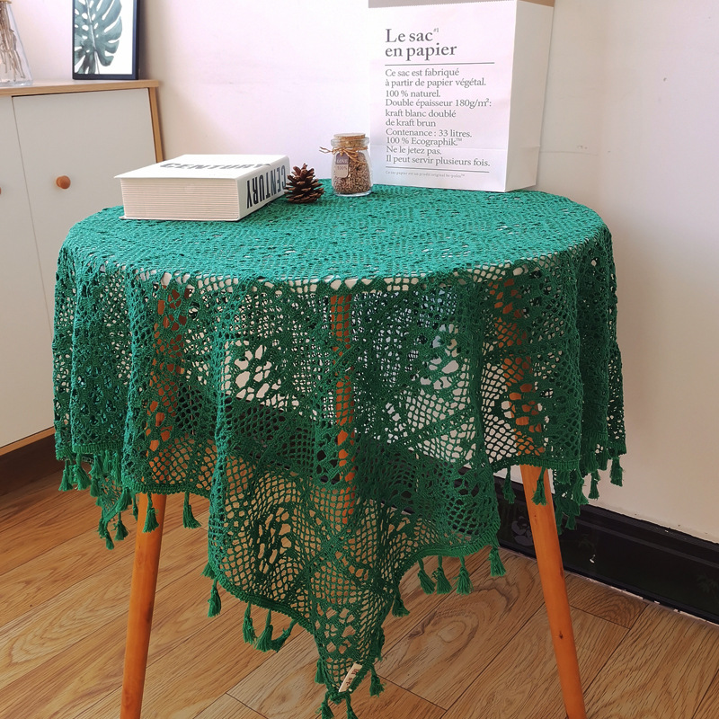 12Cm Table Flag Lace Crochet Tablecloth Curtain Splice Cotton Lace American Retro Style Hollow details Picture