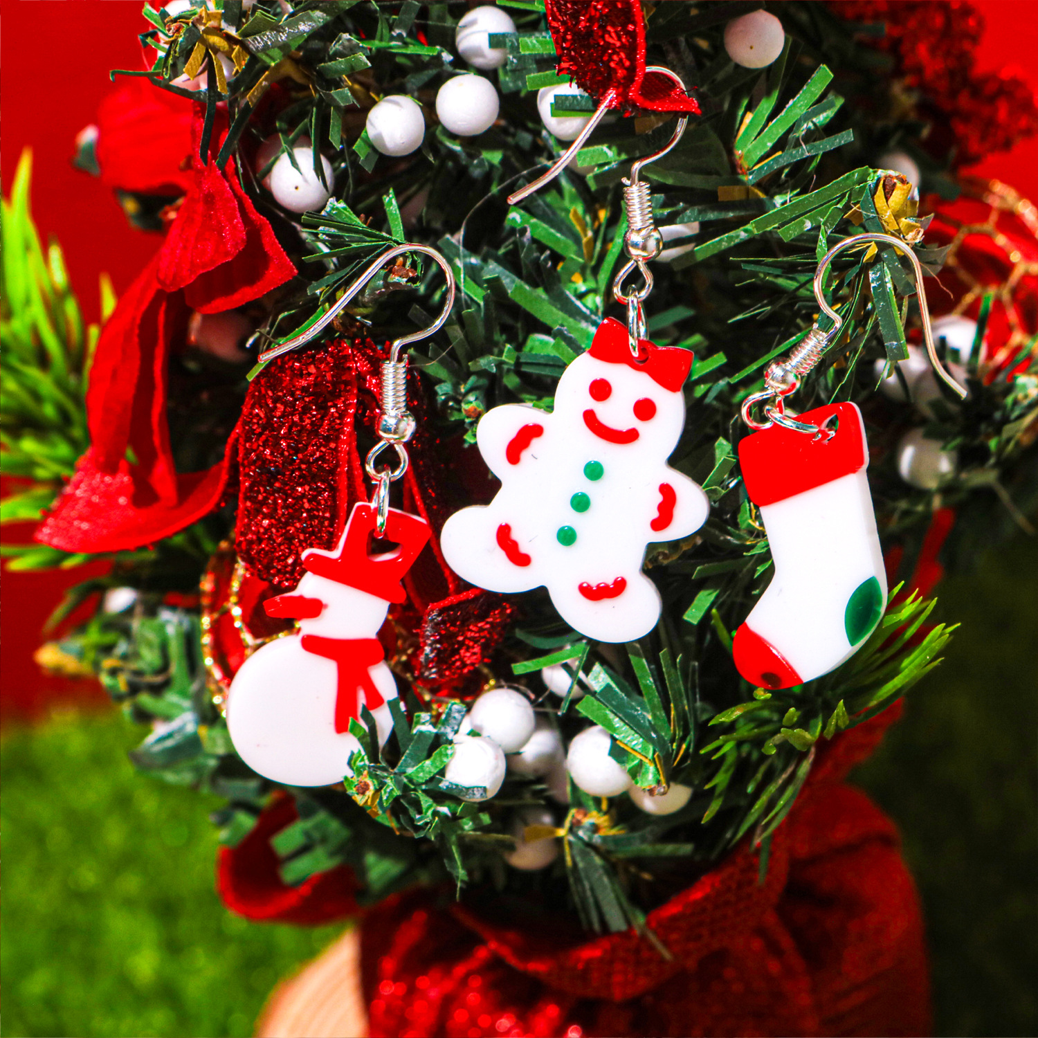 diy silicone mold for Christmas festival earrings, creative and cute reindeer snowman earrings, silicone mold details Picture