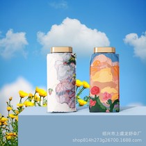 Mini oil painting 60% vinyl sunscreen umbrella printing LOGO pattern gift advertising umbrella manufacturers wholesale