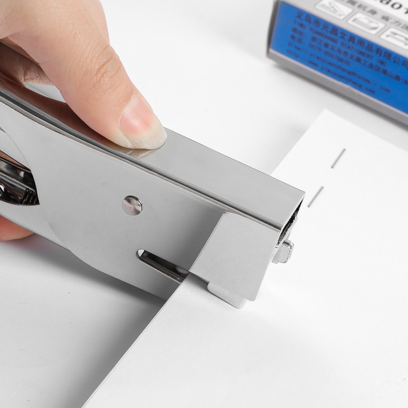 Factory-specific all-metal labor-saving hand-held stapler, hand-held takeout packaging stapler wholesale No. 12 stapler details Picture