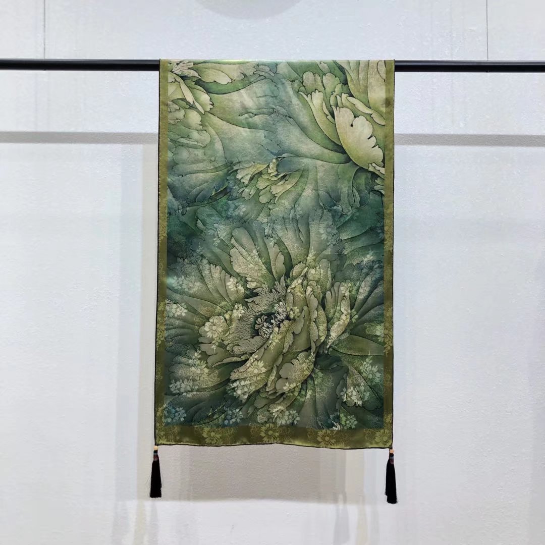 【 Soft Gold 】 Gauze With Tassel Long Scarf Chinese Style Silk Scarf High-Grade Gift Scarf Cheongsam Shawl details Picture