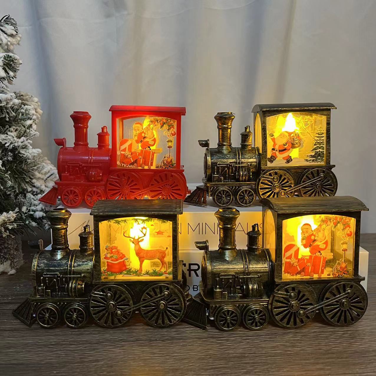 Cross-Border New Christmas Party Gift Christmas Gift Accompanied By Gift Waterflood Train Thomas Train Car details Picture