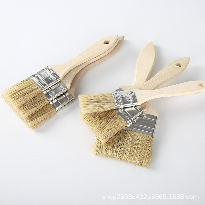 Paint brush, wooden handle, Marine waterproof brush, wood industrial brush, multi-functional latex brush, bristle brush, pig bristle brush manufacturer wholesale