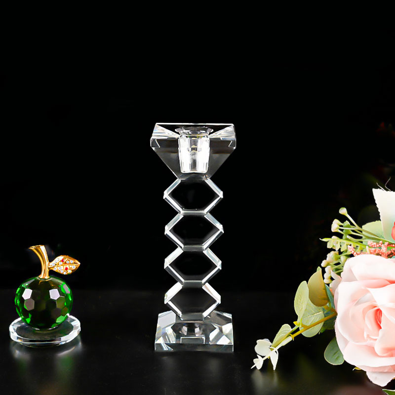 现代创意几何水晶蜡烛台香薰蜡烛家用摆件浪漫餐桌烛光晚餐道具详情图3