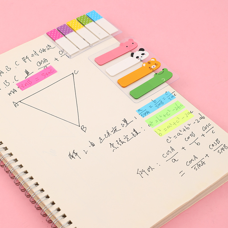 Transparent pet index label stickers Dazzle fluorescent extraction type indicator stickers ins wind student classification cute Post-it notes Application Scenario