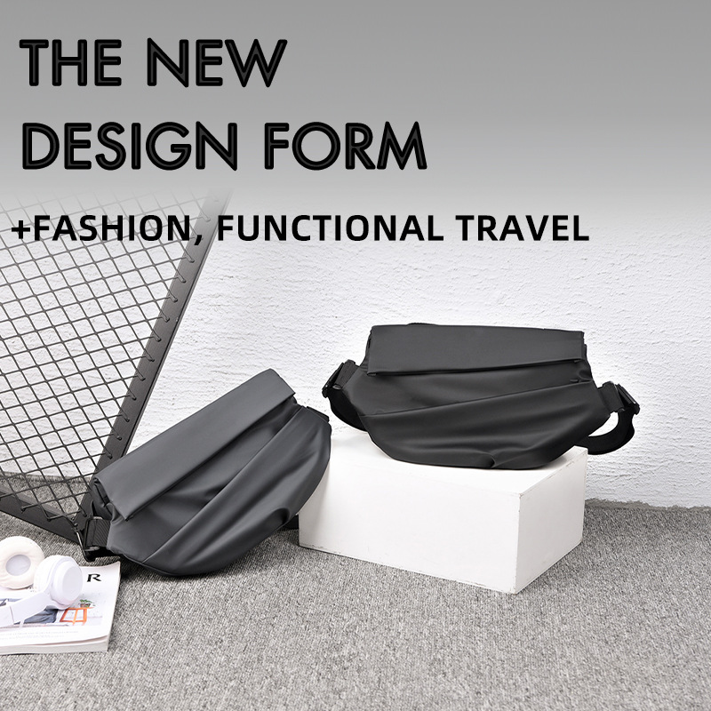 Fashionable Men's Functional Crossbody Bag Anti-Splash Ipad Multi-Functional Chest Bag Male Portable Motorcycle Cool Shoulder Backpack Specification drawing