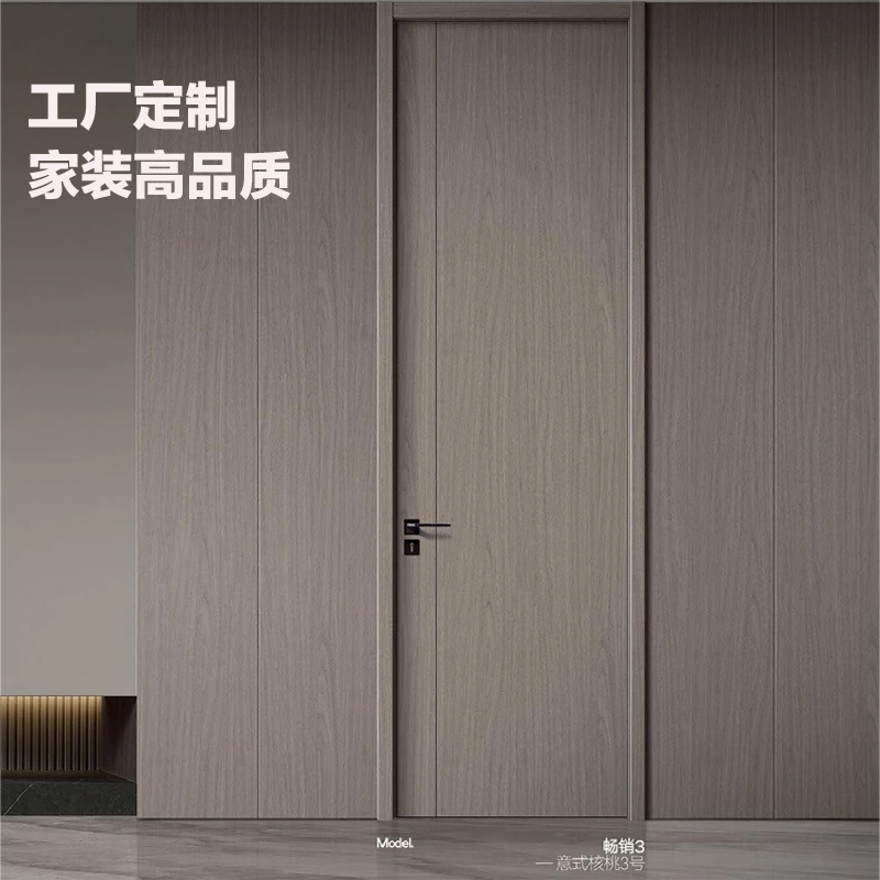 Puertas compuestas de madera sólida puertas de habitación ecológicas sin pintura troncos de cristal de carbono para uso doméstico puertas de hotel conjuntos interiores puertas de dormitorio insonorizadas