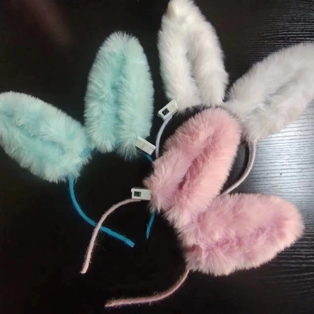 Music performances, bars, festivals, glitter feather headwear, plush light rabbit ear headbands, company party headwear Specification image