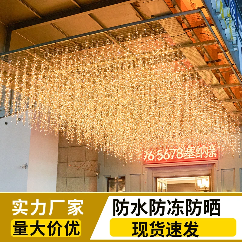 Led Colored Lights String Lights Flash Lights Ice Strip Lights Curtain Lights Full Of Stars Hanging Lights Christmas Decorative Lights Solar Waterfall Lights