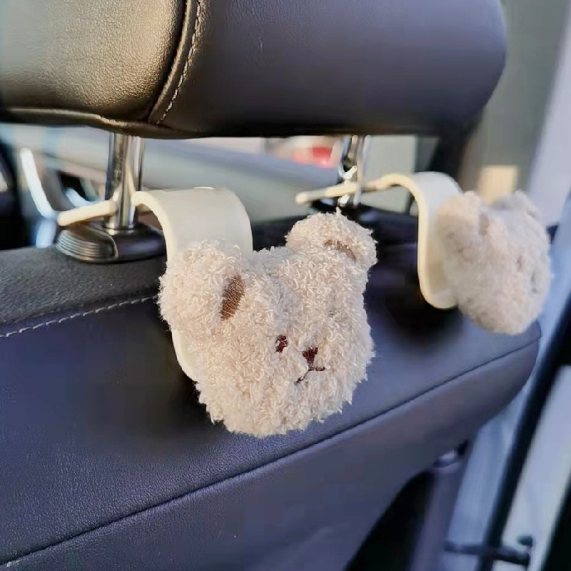 Multi-functional little bear hook with cartoon design, home use, no need for drilling, wall stick hook, no trace, cute, car hook, portable Application Scenario