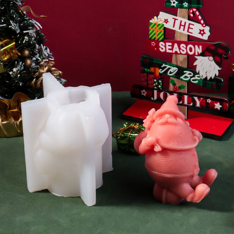 diy silicone mold Santa Claus Christmas tree candle mold Christmas decoration gypsum cement ornaments Specification image