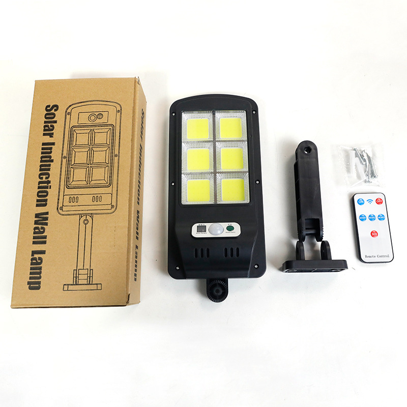 Cross-Border New Cob Wall Light Outdoor Waterproof Human Sensor Light Courtyard Remote Control Integrated Solar Outdoor Street Light Item Picture